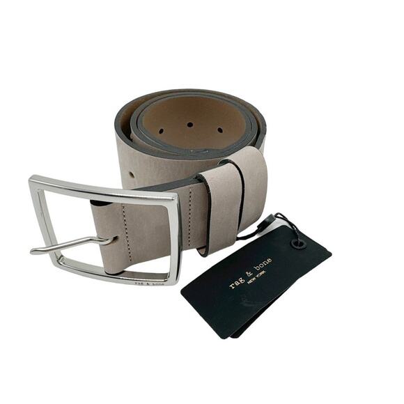 RAG & BONE Jumbo Boyfriend Waist Belt Pelican Nubuck S - Picture 3 of 10
